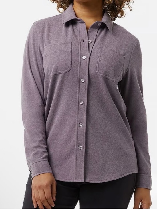 32 Degrees Tops - 32 Degrees Fleece Lavender-Purple Cozy Knit Fleece Button-Up Shirt -Women’s